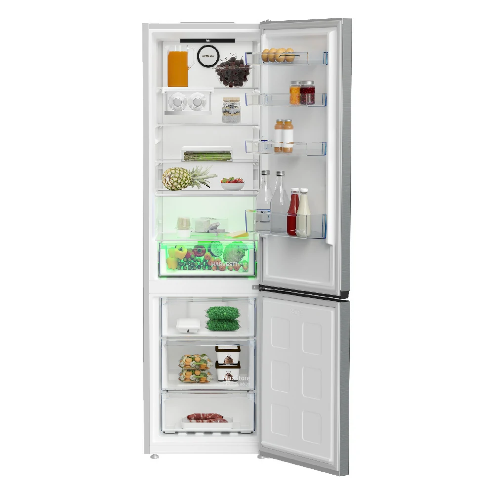 Beko Total No Frost 407 LTMETAL LOOK B5RCNE405HXB Kombi-Kühlschrank