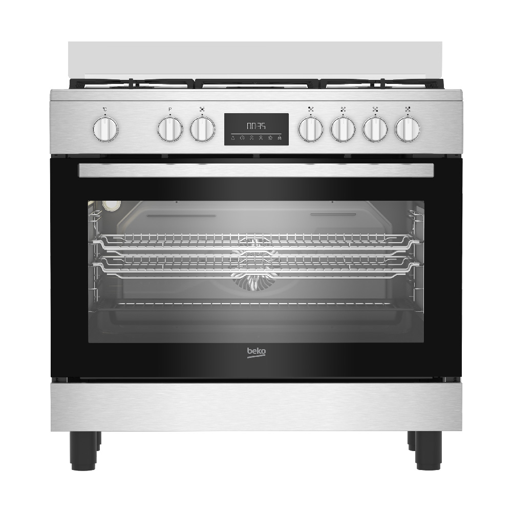 BEKO GASHERD 5-FLAMMEN-ELEKTROOFEN 66LT 90x60 EDELSTAHL BGM11226EX