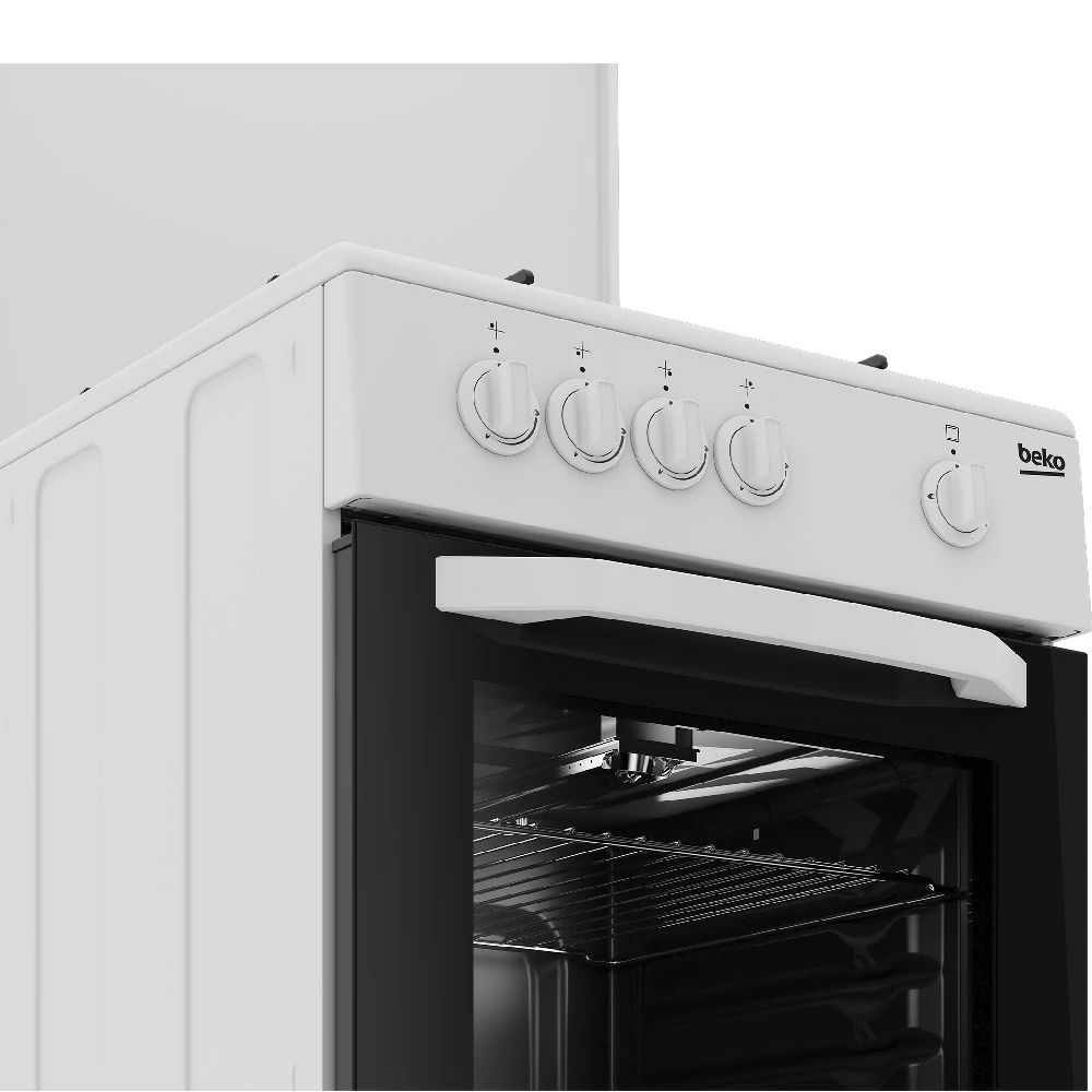 BEKO 4-FLAMMEN-GASHERD GASOFEN 54LT 50x50 WEISS CSG42009DW