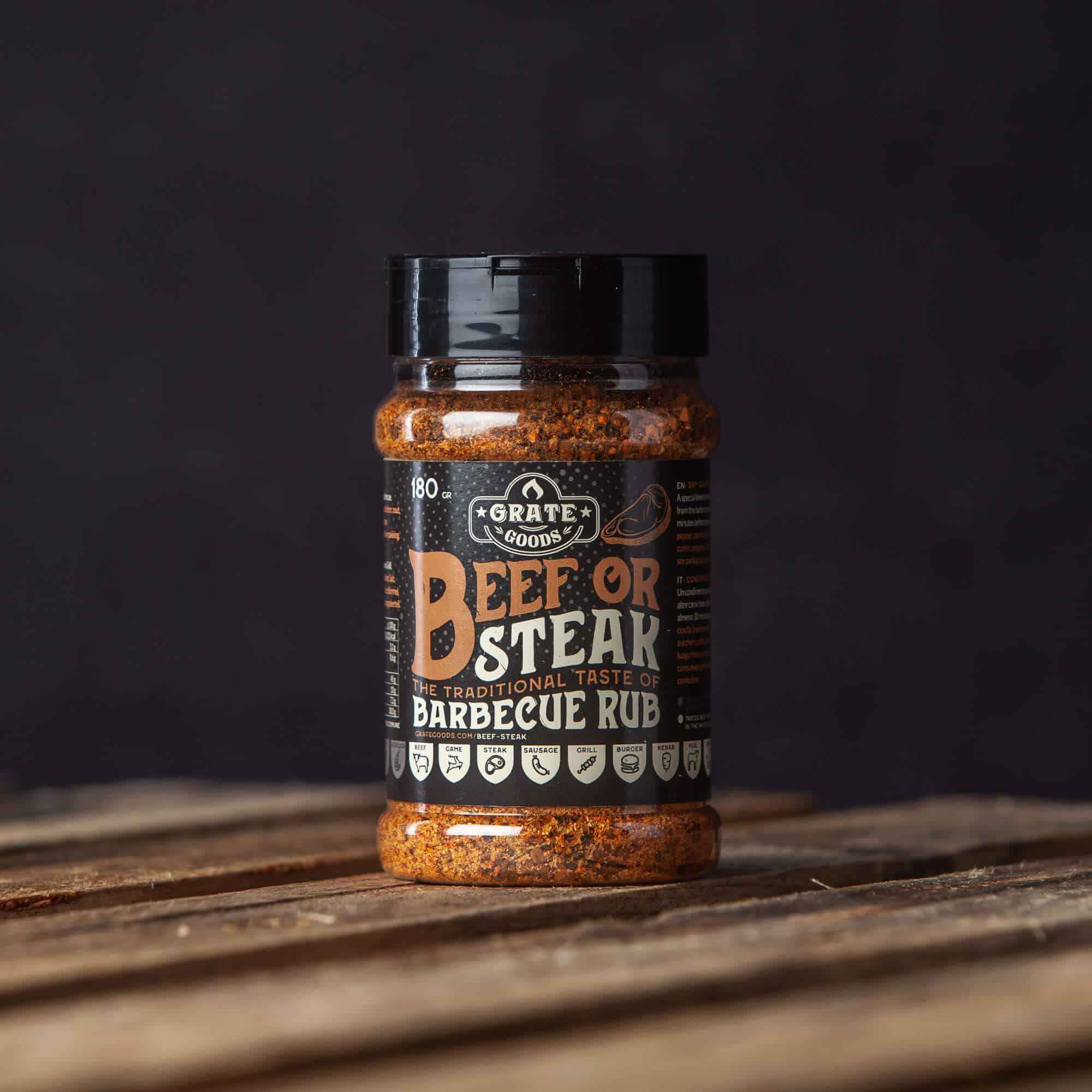 Barbecue einreiben, Rindfleisch oder Steak 180 g, Ware reiben