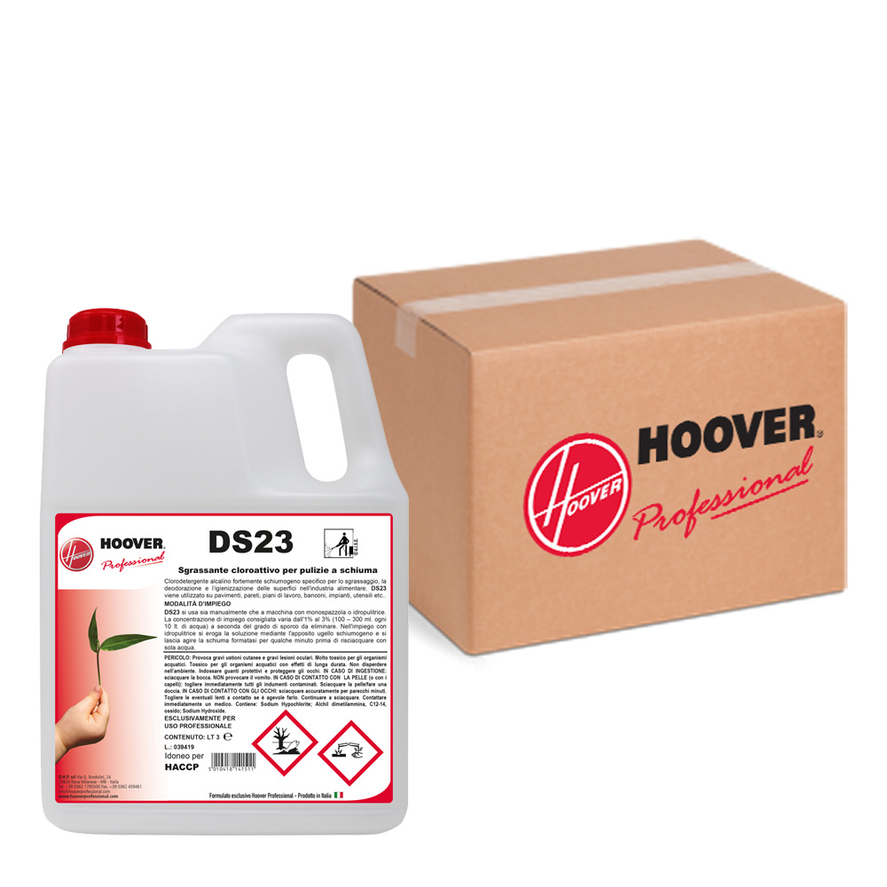 Packung mit 4 Kanistern DS23 Aktivchlorentfetter zur Schaumreinigung 3 Liter