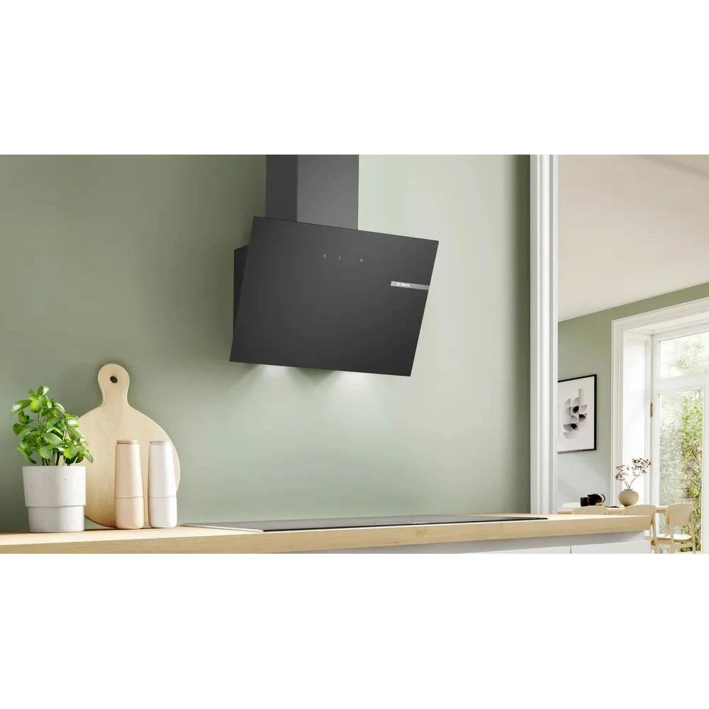 Bosch Dunstabzugshaube zur Wandmontage, 60 cm, 220 W, SCHWARZ, LED-LICHT DWK65DK60