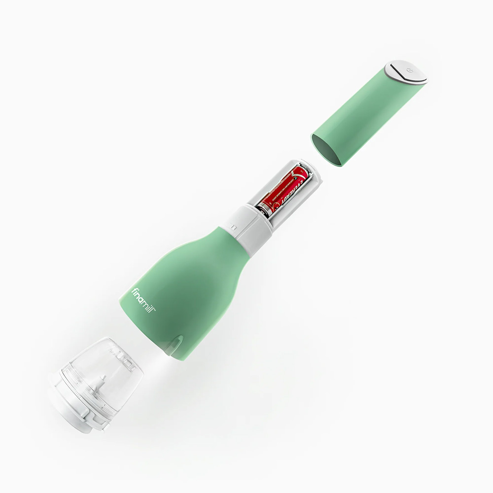 Finamill Sage batteriebetriebene elektrische Gewürzmühle mit 2 Behältern