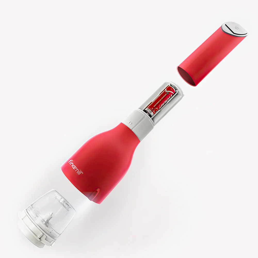Finamill Sangria batteriebetriebene elektrische Gewürzmühle mit 2 Behältern