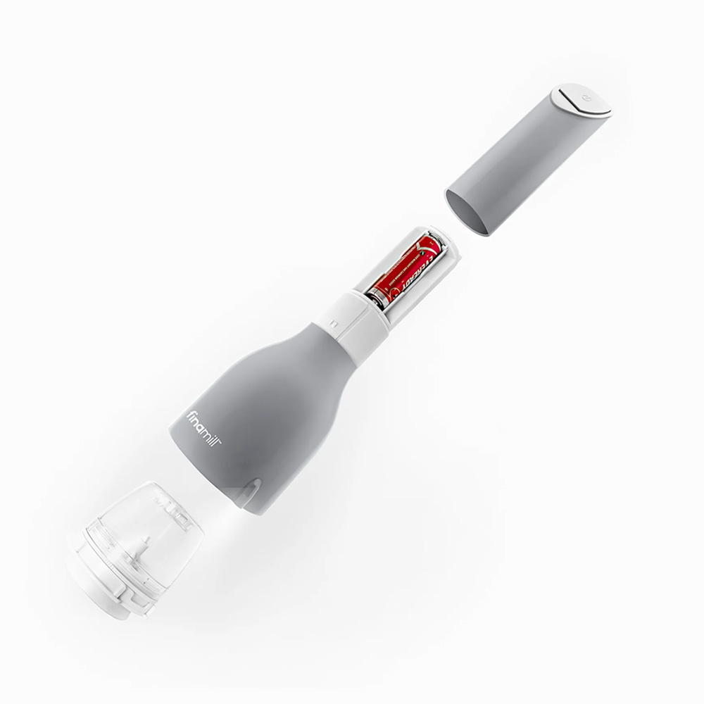 Finamill Stone batteriebetriebene elektrische Gewürzmühle mit 2 Behältern