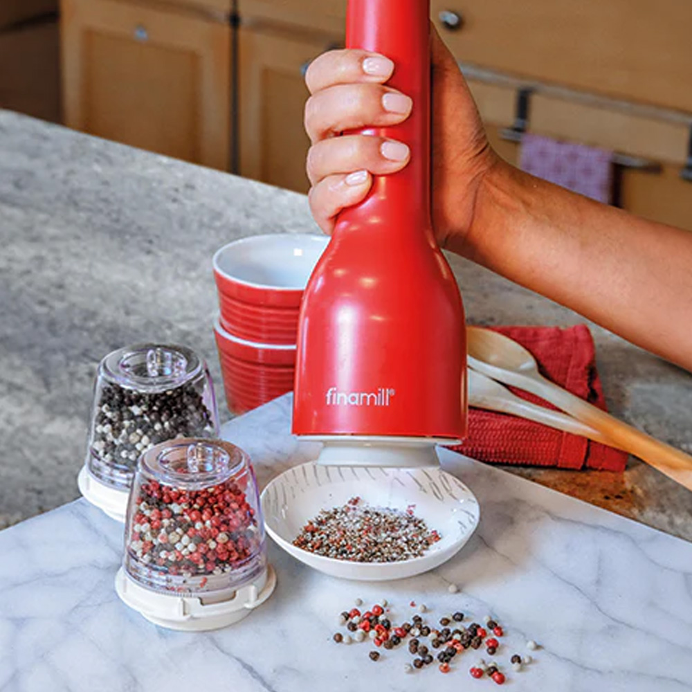 Finamill Sangria USB-wiederaufladbare elektrische Gewürzmühle mit 2 Behältern