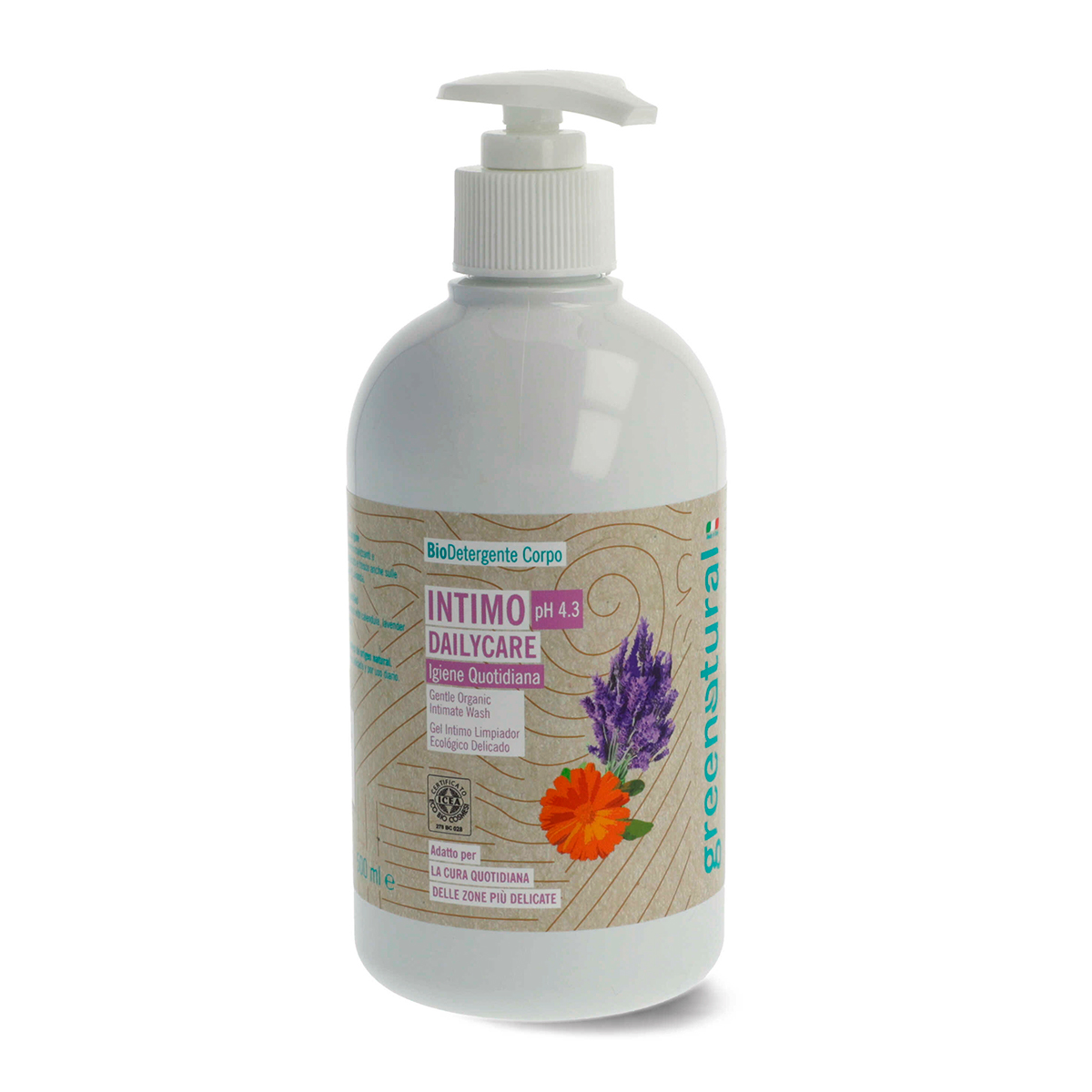 Öko-Bio Intimreiniger mit Ringelblume, Lavendel und Blaubeere 500 ml.