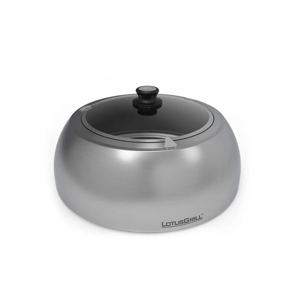 Deckel für Lotus Grill aus Stahl und Glas
