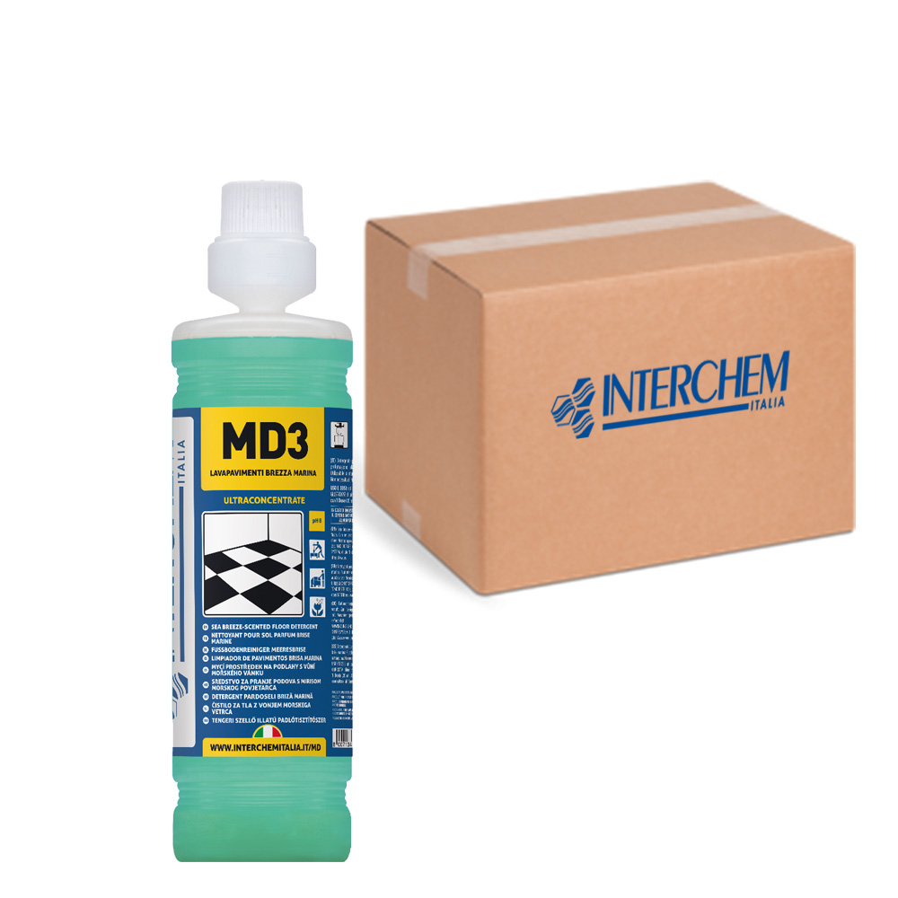 Packung mit 6 Stück MD3 Superkonzentrat Sea Breeze Bodenreiniger 1 lt