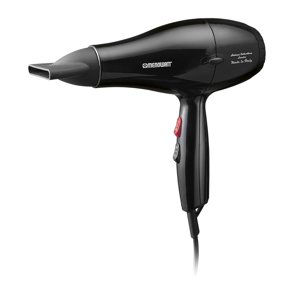 Menowatt 1810 Professioneller Ionischer Haartrockner, schwarz, hergestellt in Italien