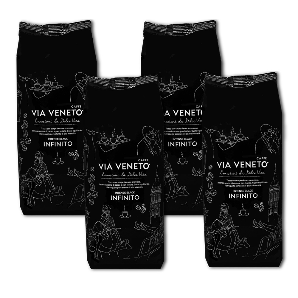 Via Veneto Infinito Blend Kaffeebohnen 500 g - 4er-Pack