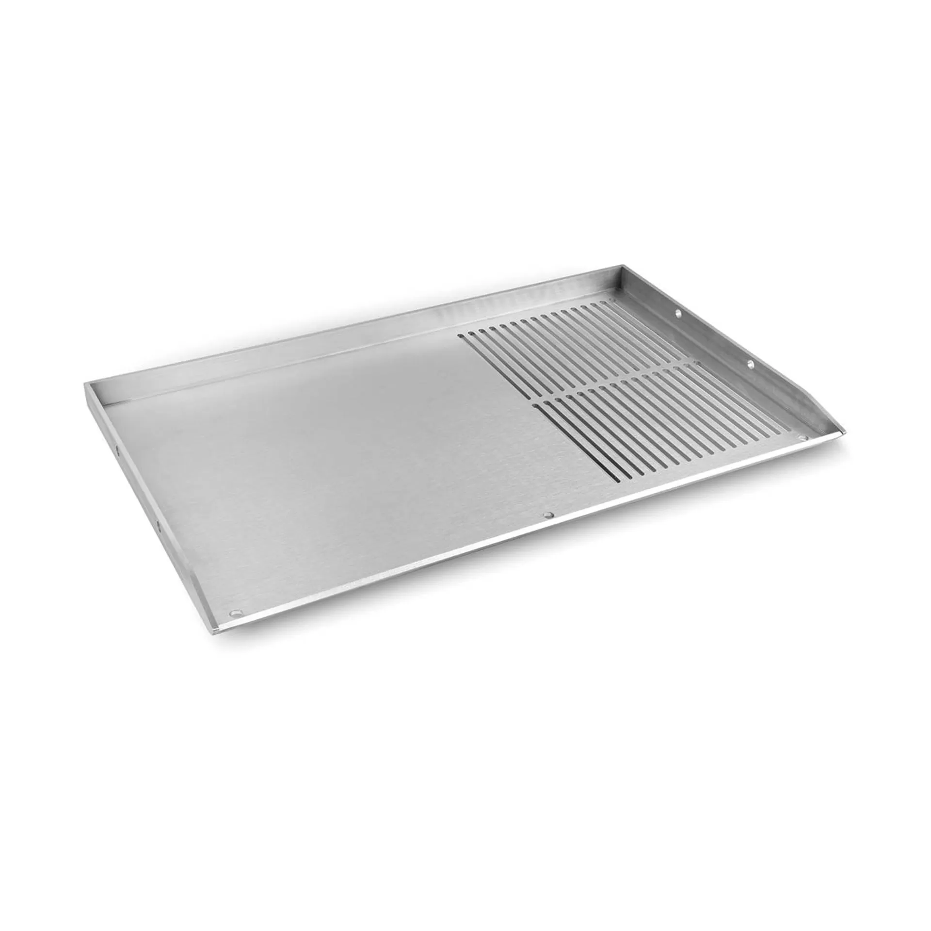 Teppanyaki-Grillplatte 1/3 geriffelt und 2/3 glatt zum Grillen 750 x 450 mm