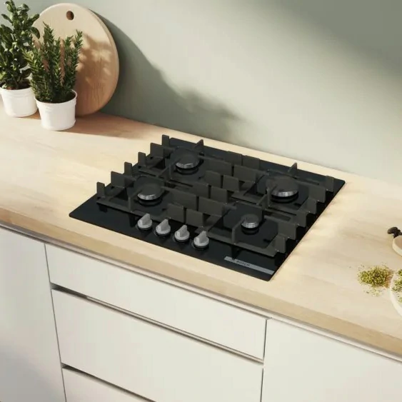 Bosch PNP6B6K40 4-Flammen-Gasherd, 60 cm, Schwarz