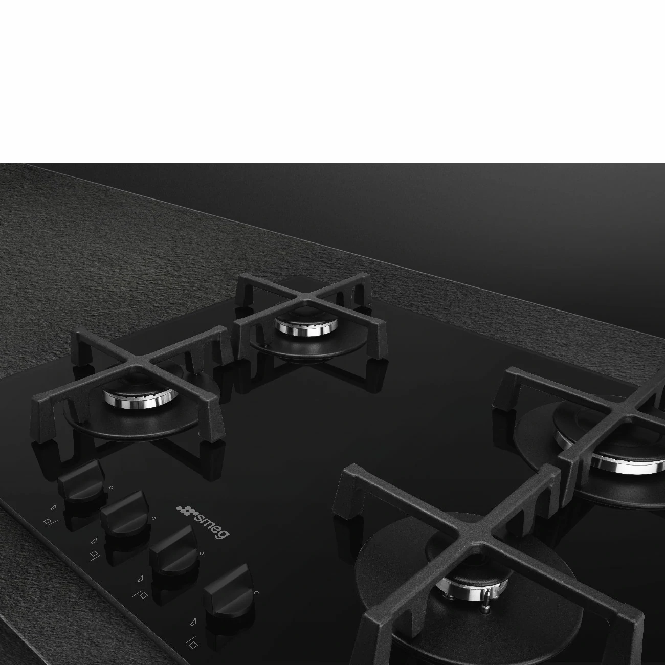 Smeg 60 CM SCHWARZ 4-Flammen-Gasherd PV264B