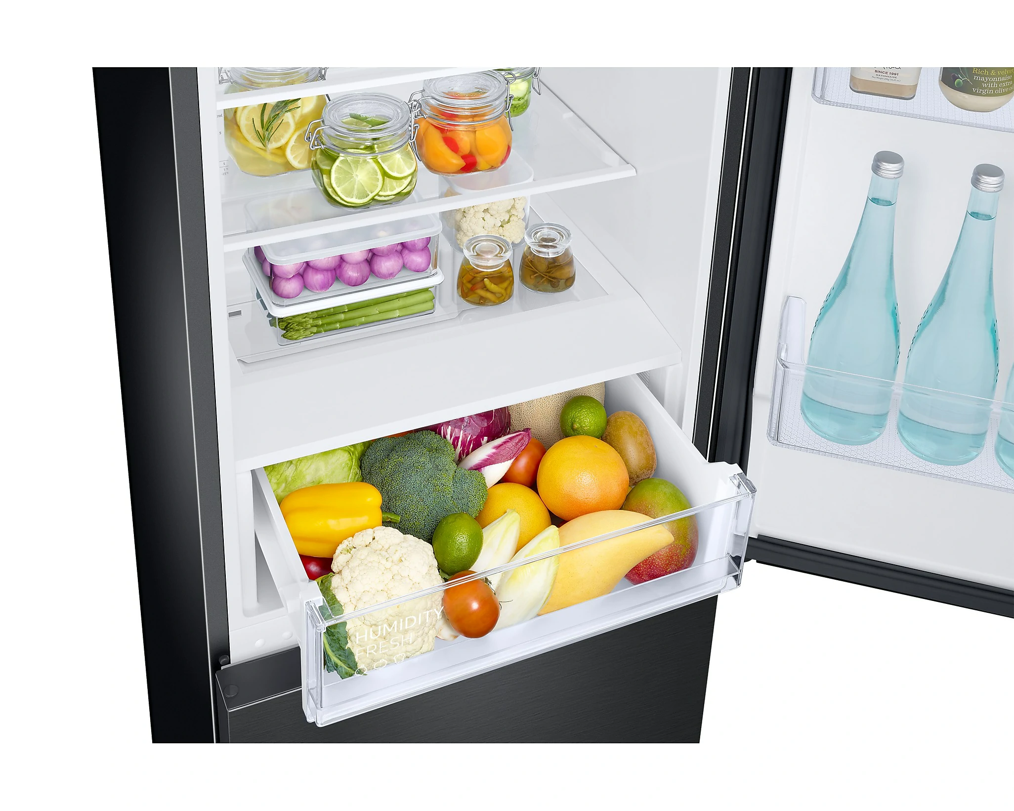 Samsung No Frost 344 LT Kombi-Kühlschrank, 60 cm UND SCHWARZ, RB33B612EBN/EF