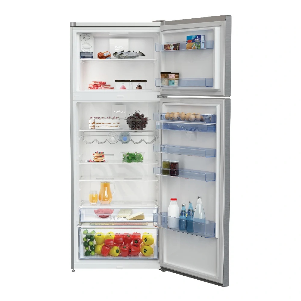 Beko No Frost 455 LT 70CM Doppeltür-Kühlschrank aus Edelstahl RDNE455E30DZXBN
