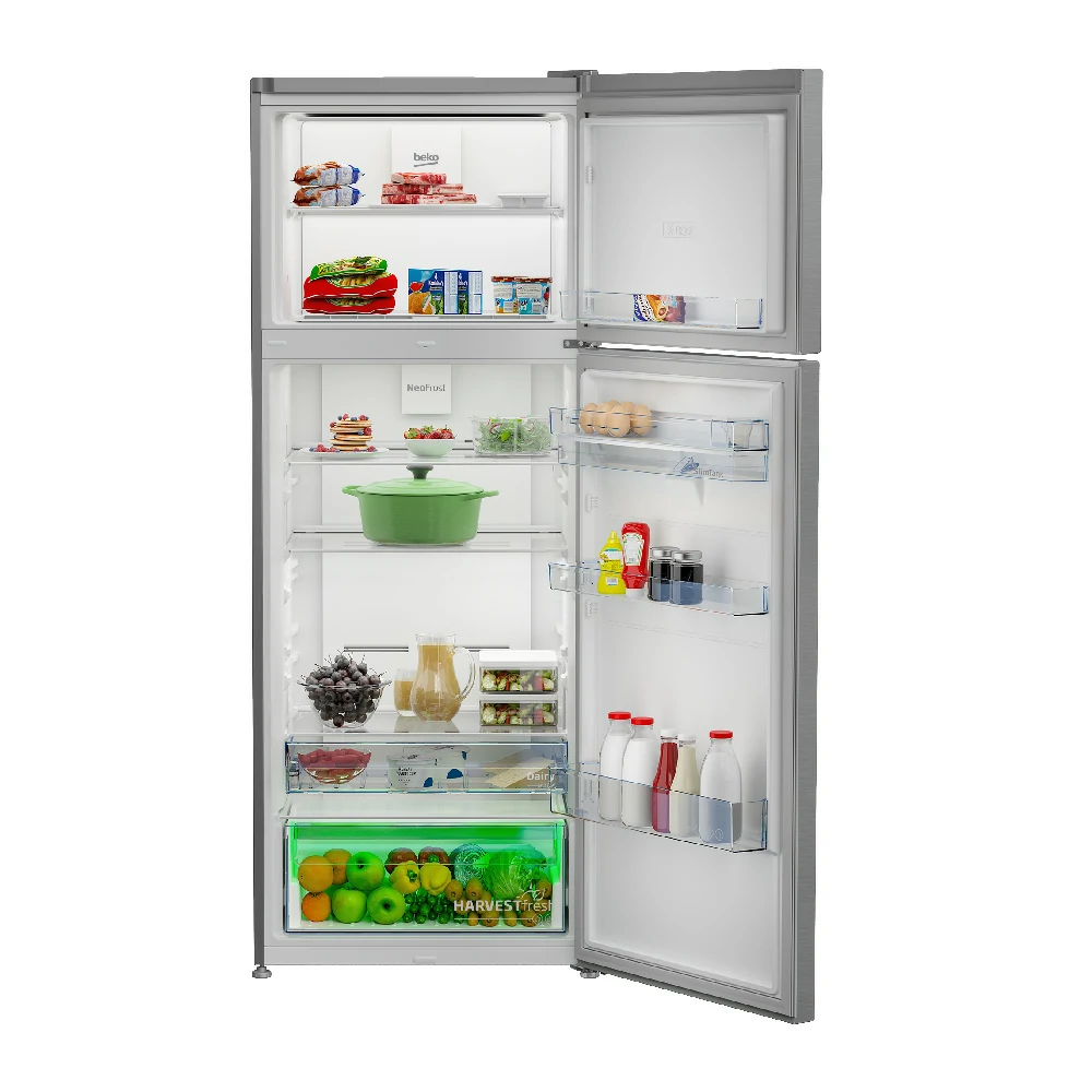Beko No Frost 455 LT 70CM SILBER Doppeltür-Kühlschrank RDNE455E40DSN