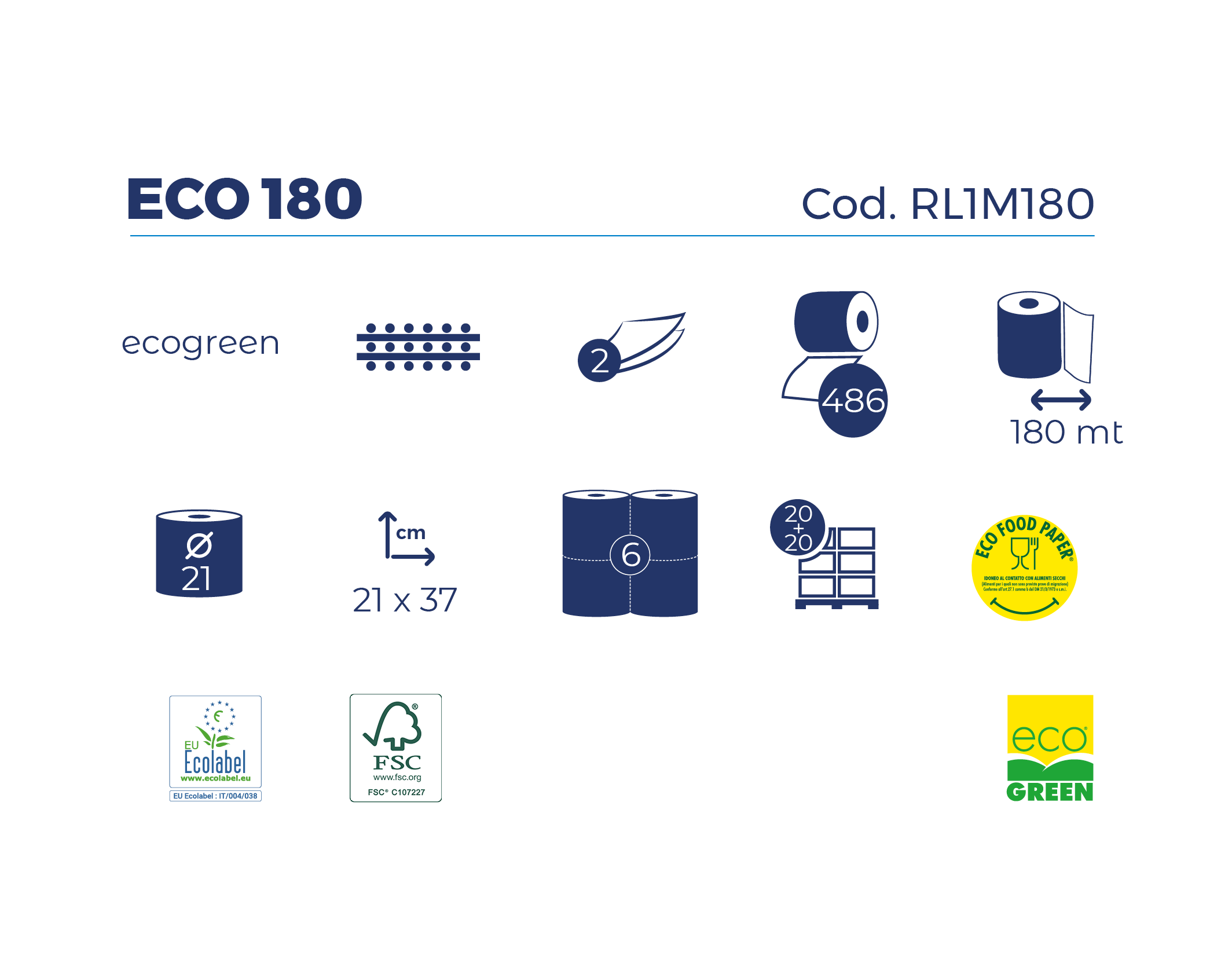 Verpackung: 10 Packungen mit 6 Rollen Super 180 Papierhandtüchern mit zentralem Griff