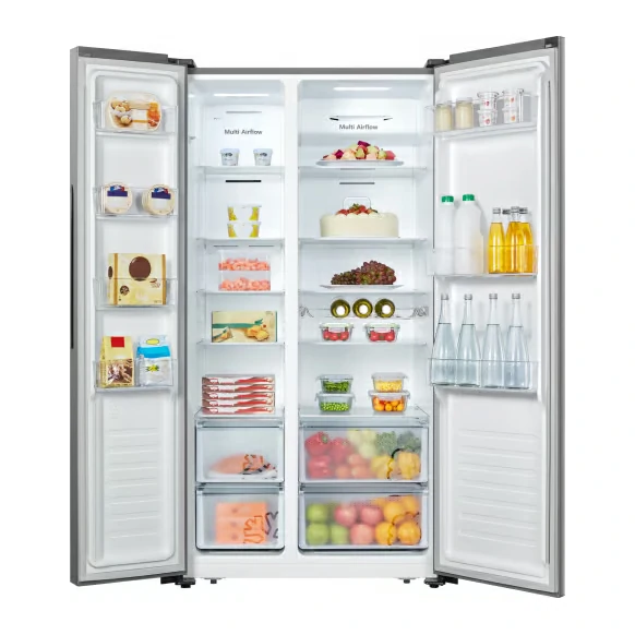 Hisense 662 LT F 91 cm Silber RS677N4AIF Kühlschrank, frostfrei