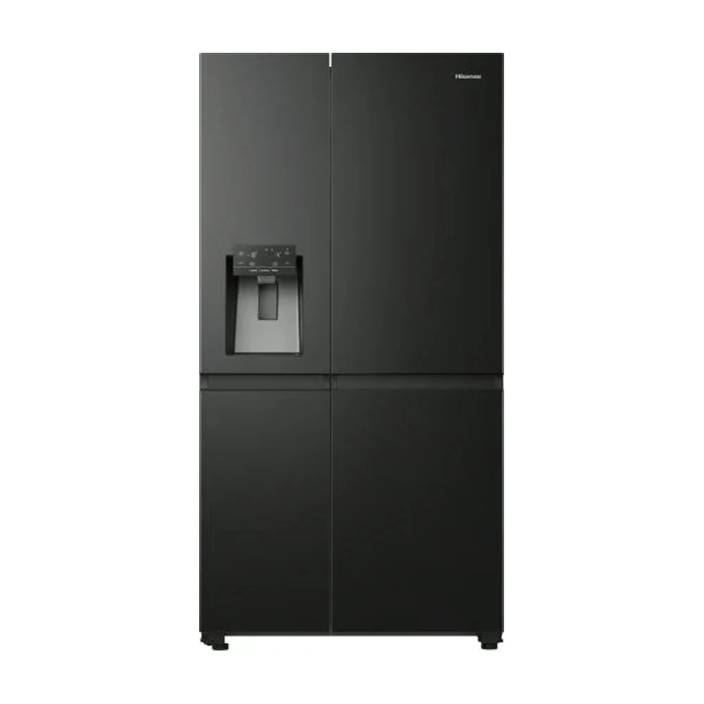 Hisense Side-by-Side-Kühlschrank, Frostschutz, 632 LT, SMART, 91 CM, SCHWARZ, RS818N4TFE