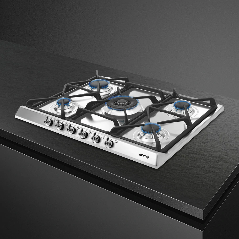 Smeg SE70SGH-5 Gaskochfeld, 5 Zonen, 70/75 cm, Edelstahl