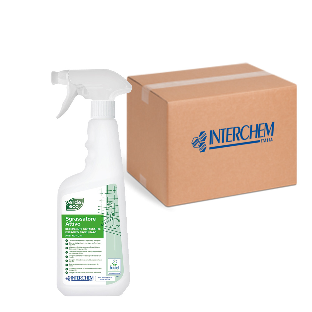 Packung mit 6 Entfettungsmitteln Green Eco Active Degreaser 750 ml