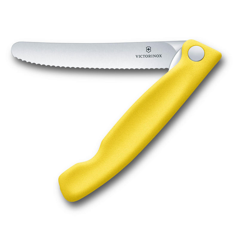 Gelbes Klappmesser mit Wellenschliff - Victorinox Swissclassic