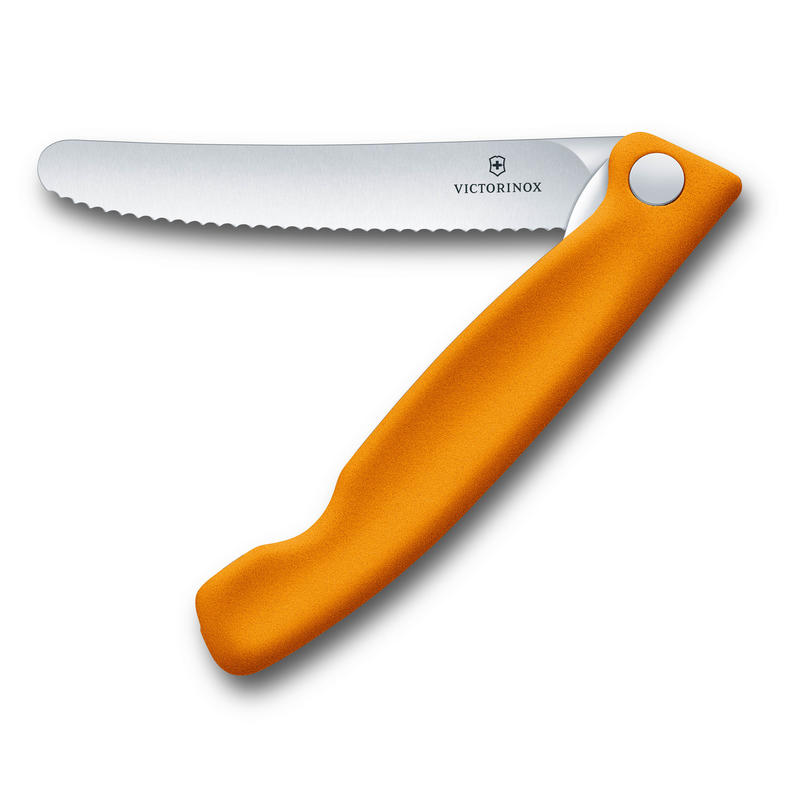 Orangefarbenes Klappmesser mit Wellenschliff - Victorinox Swissclassic