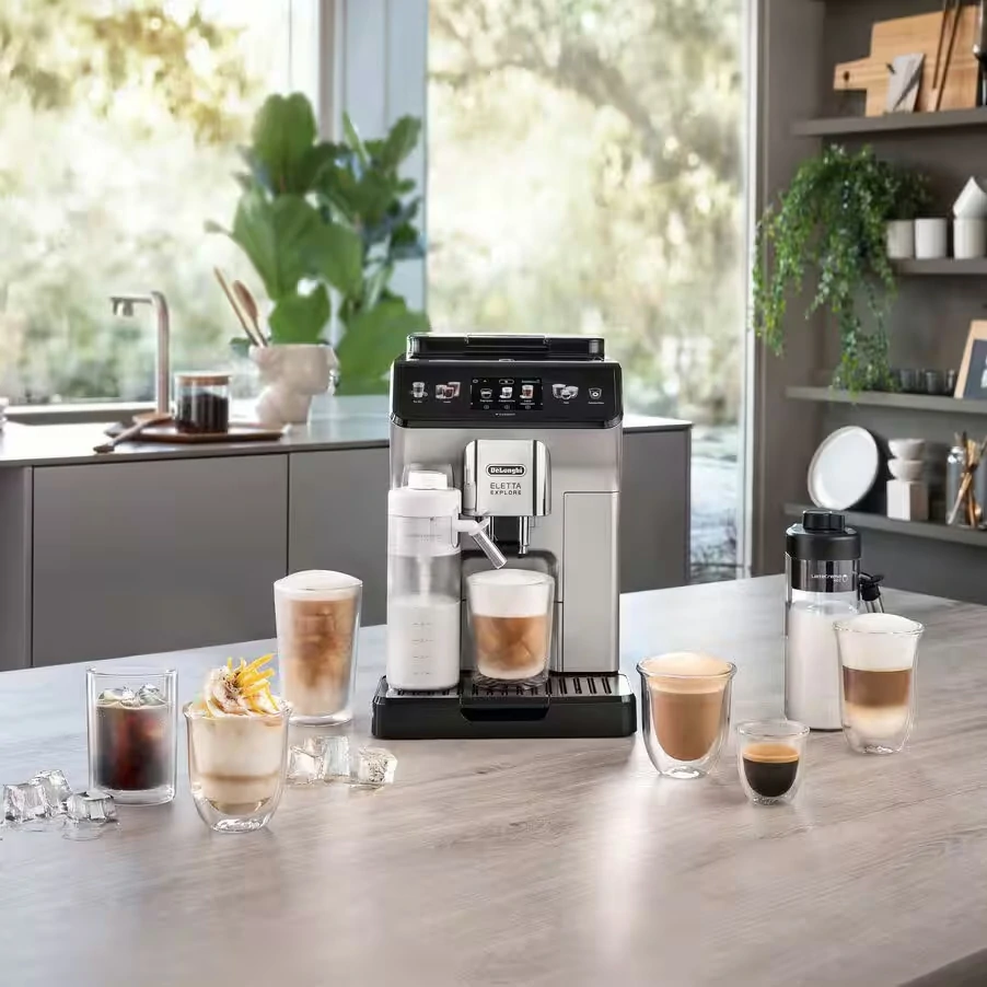De Longhi Eletta Explore ECAM450.65.S Automatische Kaffeemaschine, silberfarben