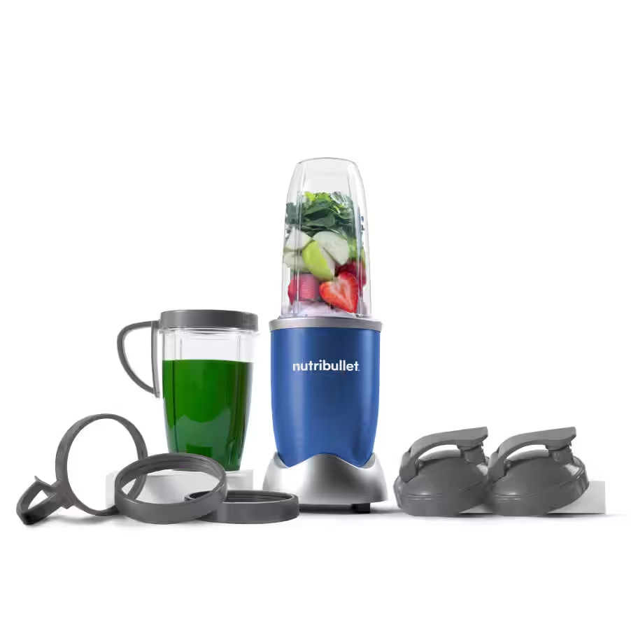 Nutribullet Pro 900 Standmixer 900 W mit 7 Zubehörteilen blau