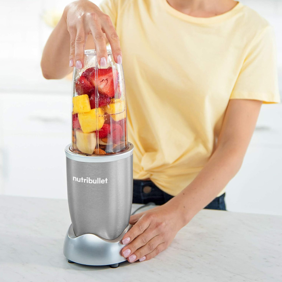 Nutribullet Pro 900 Standmixer 900 W mit 7 Zubehörteilen grau