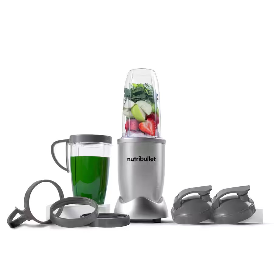 Nutribullet Pro 900 Standmixer 900 W mit 7 Zubehörteilen grau