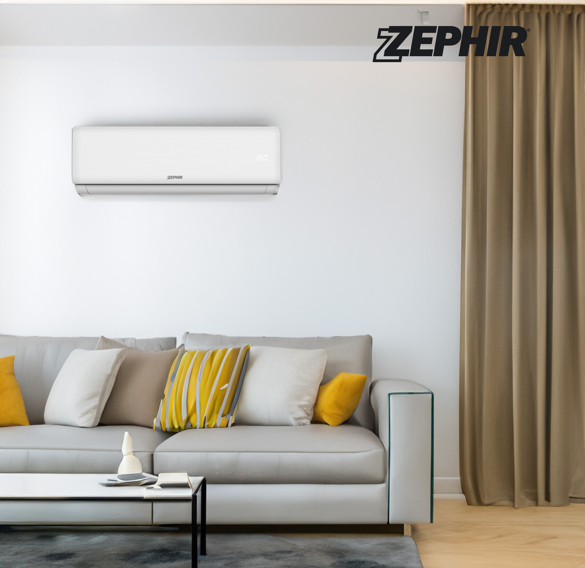 Zephir Monolit-Klimaanlage 12000 btu A++/A+ WIFI R32 2 FERNBEDIENUNGEN ZTQ12000WIFI