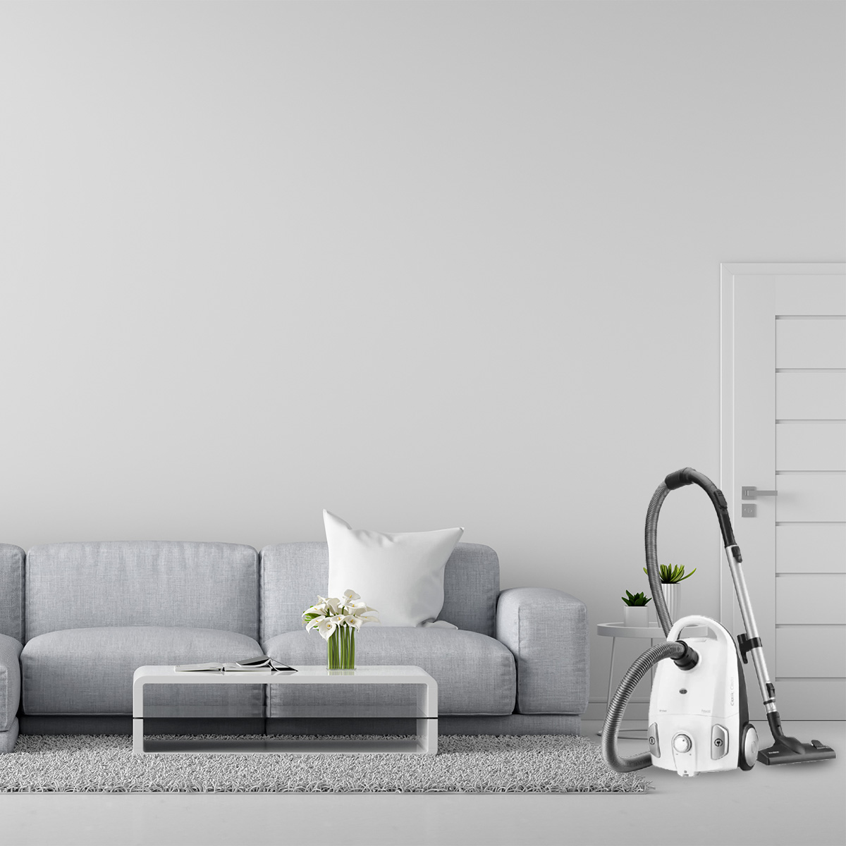 Trisa Classic Clean T6601 leistungsstarker Zugstaubsauger weiß