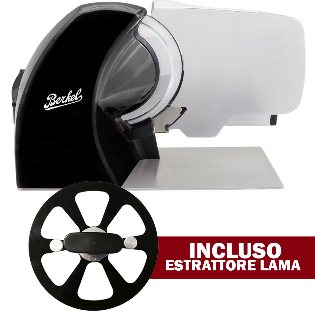 Berkel Home Line 250 Plus schwarze Schneidemaschine mit Klingenauszieher im Lieferumfang enthalten