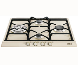Smeg SR764PO 4-Flammen-Gasherd, 60 cm, cremefarben
