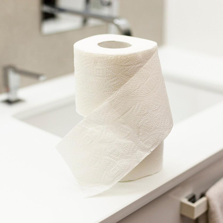 Verpackung: 10 Packungen Toilettenpapier, 4 Rollen, 2000 Jahre, Paperdi