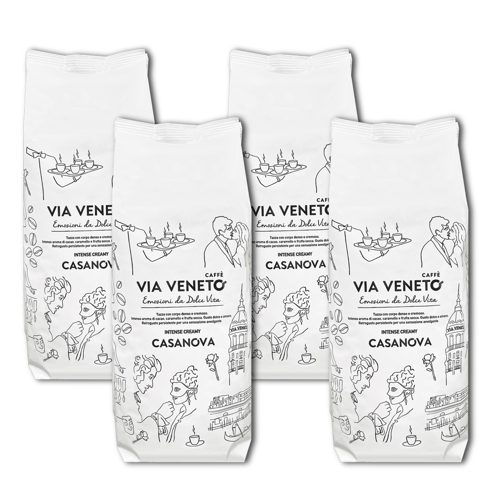 Via Veneto Casanova Blend Vollbohnenkaffee 500 g (4er-Pack)