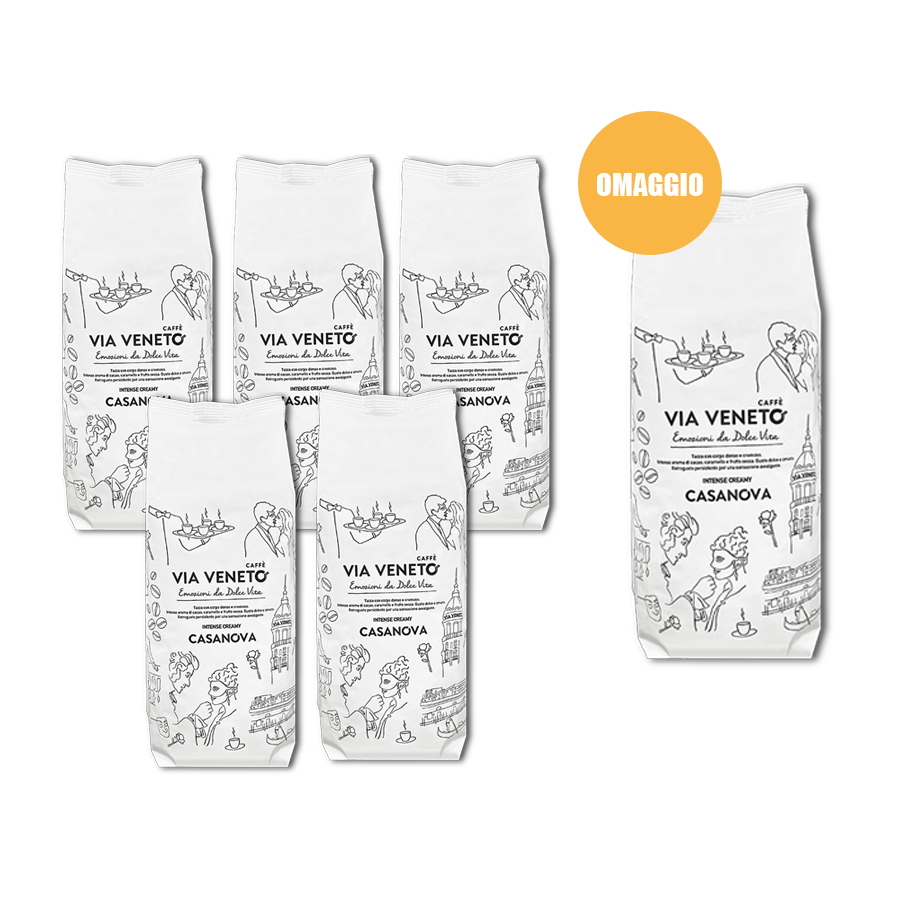 PROMO 5+1 Via Veneto Casanova Blend Kaffeebohnen 500 g