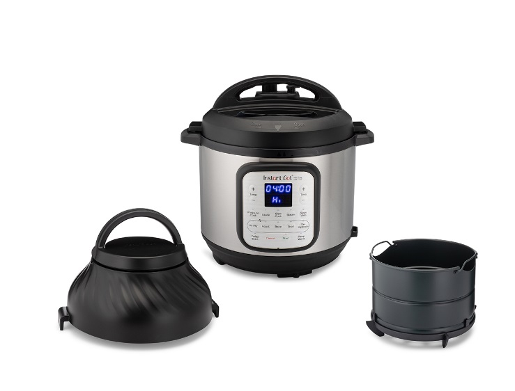 Instant Pot Duo Crisp Elektrischer Schnellkochtopf und Heißluftfritteuse, 8 l