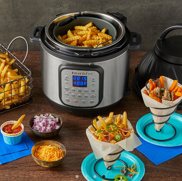 Instant Pot Duo Crisp Elektrischer Schnellkochtopf und Heißluftfritteuse, 8 l