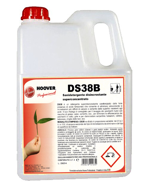 Packung mit 4 Kanistern DS38B Sani superkonzentriertes Entkalkungsmittel 3 Liter