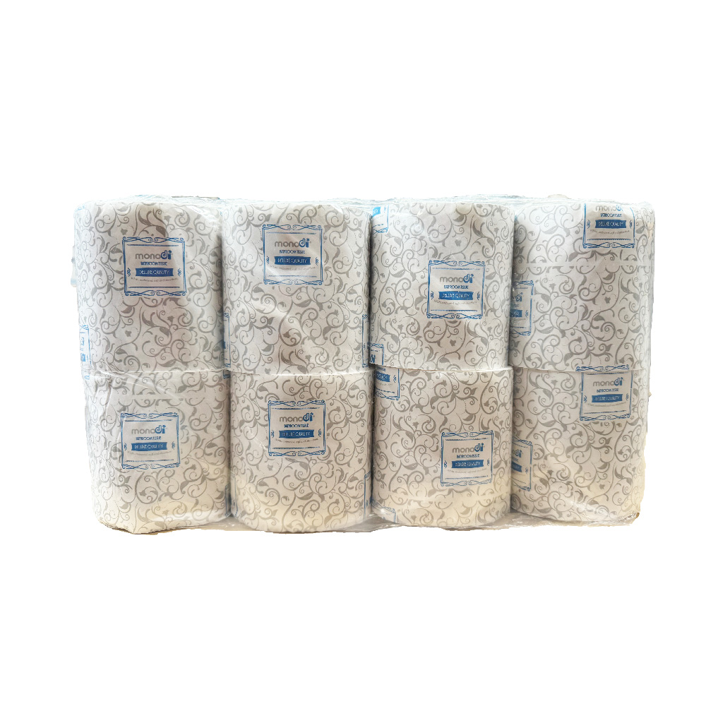 Palette mit 144 Packungen bandagiertem Toilettenpapier 8 Rollen Monodì reine Cellulose