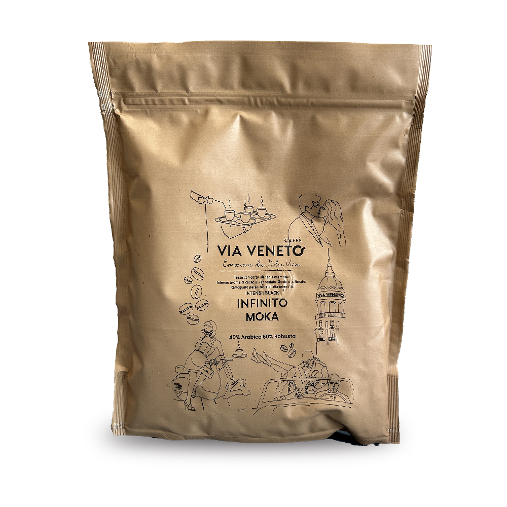 Gemahlener Kaffee für Mokka Via Veneto Infinito Blend 250 g