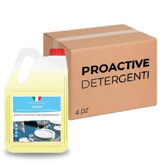 Packung mit 4 Dosen ProActive Wash 5 Liter Profi-Spülmittel